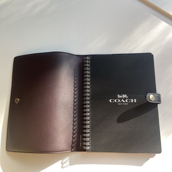 Coach Notebook In Signature Canvas Gold/Walnut/Black Diary Lined Spiral CZ198 - Picture 6 of 12